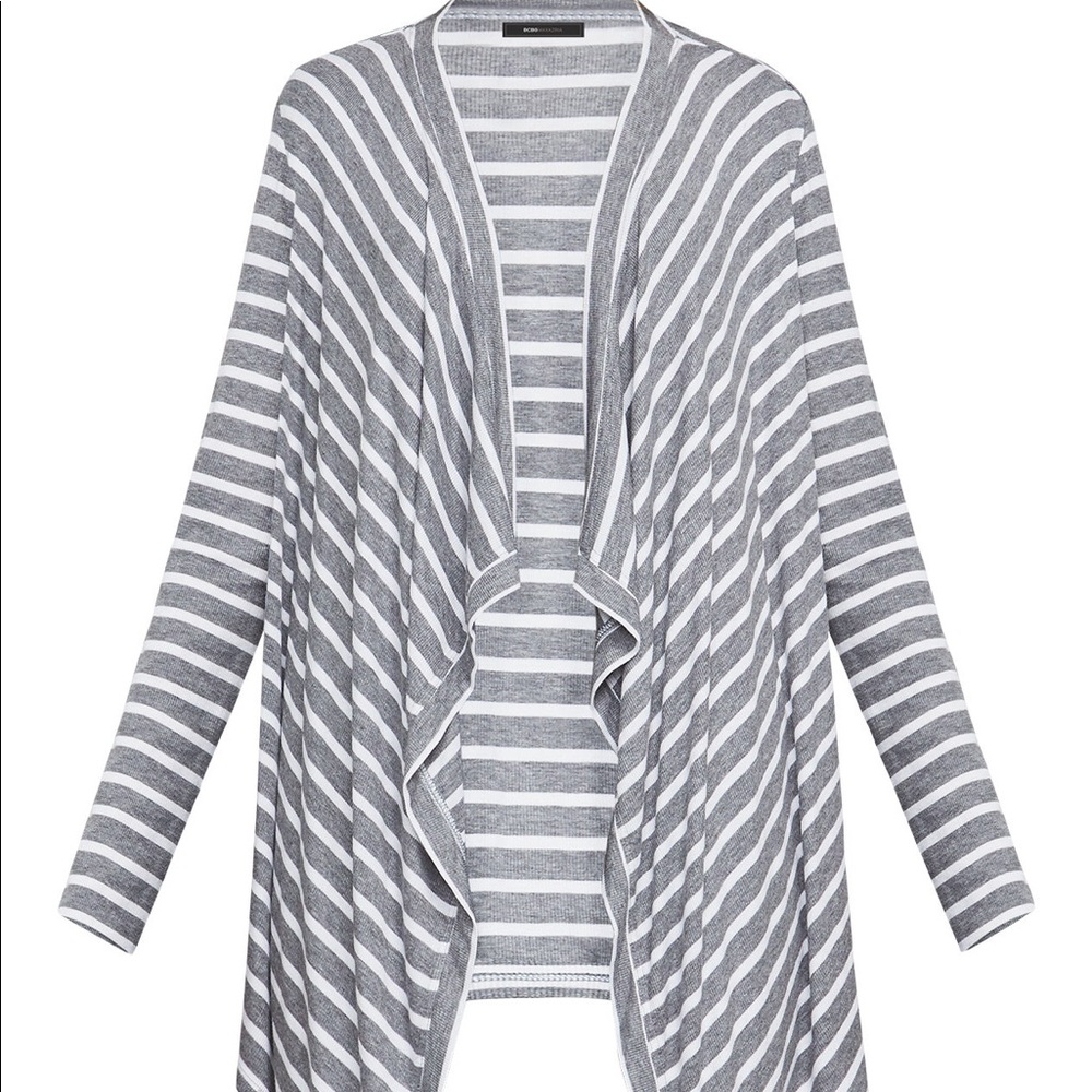 Bcbg Angela wrap gray and white stripe